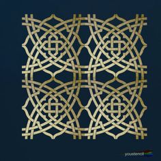 an intricate gold pattern on a dark blue background