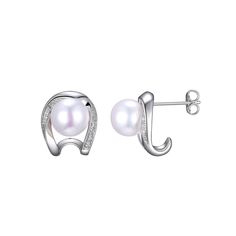 These gorgeous sterling silver freshwater cultured pearl and diamond accent earrings are the perfect way to finish any outfit. These gorgeous sterling silver freshwater cultured pearl and diamond accent earrings are the perfect way to finish any outfit.Click on this JEWELRY & WATCHES GUIDE to learn about fit, styles, materials and more! Length: 9/16" Backings: post Metal: sterling silver Plating: rhodium Finish: polished Packaging: boxedDIAMOND DETAILS Total weight: less than 1/10 ct. Shape: rou Fine Jewelry Silver Akoya Pearl Earrings, Silver Pearl Earrings With Diamond Accents, Sterling Silver Pearl Earrings With Diamond Accents For Anniversary, Silver Pearl Earrings Fine Jewelry, Silver Akoya Pearl Earrings For Anniversary, Silver Pearl Earrings With Diamond Accents For Anniversary, Silver Fine Jewelry Pearl Earrings, Accent Earrings, Post Metal