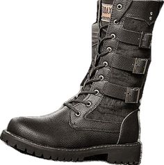 Casual Combat Boots With Buckle Closure For Winter, Casual Winter Lace-up Boots With Buckle Closure, Winter Combat Boots With Buckle Closure For Outdoor, Winter Outdoor Combat Boots With Buckle Closure, Casual Mid-calf Combat Boots For Winter, Edgy Winter Outdoor Combat Boots, Edgy Winter Lace-up Boots For Outdoor, Edgy Lace-up Boots For Winter Outdoor, Edgy Lace-up Boots For Winter Outdoor Activities