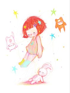 Red Hair, Stars, Red, Hair, Animals, Art