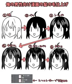 an anime character's hair style guide