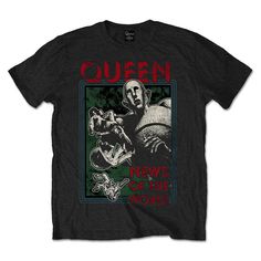 Get the Legendary QUEEN T-ShirtEmbrace your inner rockstar with our Officially Licensed QUEEN T-shirt! Perfect for fans of all ages, this shirt is a great way to show off your love for one of the most influential bands in rock history.Features and BenefitsAuthentic Design: Featuring the iconic QUEEN artwork, this shirt pays homage to the band's lasting impact on music and pop culture.Quality Material: Made of 100% soft, breathable materials, this shirt is designed for comfort and durability.Vers Queen News Of The World, News Of The World, Queen Images, Queen Tshirt, Queen Band, Black Sabbath, Movie T Shirts, High Quality T Shirts, Workout Tee