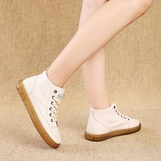 Tired of wearing high heels? Looking for casual comfortable flat shoes? This will be one of best choice with this casual white shoes for you. Cheep price and nice quality.(FREE SHIPPING) Casual White Shoes, Ankle Sneakers, Flats Shoes Comfortable, White Casual Shoes, Casual Ankle Boots, Chunky Heels Sandals, Comfortable Flats, Winter Boots Women, Womens Sandals Flat