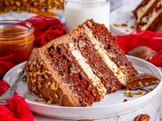 a slice of chocolate cake on a plate