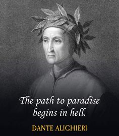 an image of a man with leaves on his head and the quote, the path to paradise begins in hell