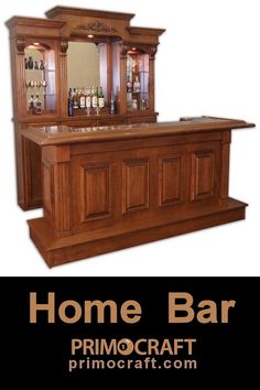 the home bar is made from solid wood