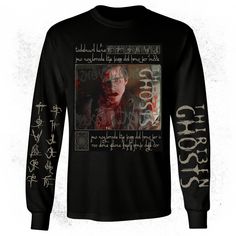 5 - Royce Clayton. Front, back and sleeve prints. Thirteen Ghosts, 13 Ghosts, Goth Dark Academia, Horror Clothes, Dope Shirt, Twin Peaks, Grunge Fashion, Royce, Long Sleeve Tshirt Men