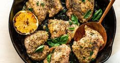 This Italian baked chicken thighs recipe with garlic and lemon packs a flavorful punch, but it's easy to make. Marinate and bake for an easy meal. Lemon Chicken Thighs, Italian Baked Chicken, Lemon Bathroom, Oven Baked Chicken Thighs, Healthy Baked Chicken, Thighs Recipe, Thighs Chicken