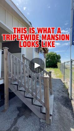 an image of a house with the words, this is what a triple wide mansion looks like