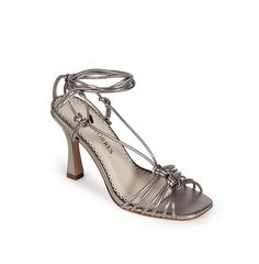 in stock Delicate Aesthetic, Silver Sandal, Strappy Dress, Silver Sandals, Strappy Dresses, Loafer Mules, Dress Sandals, Toe Designs, Metallic Leather