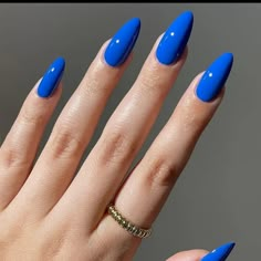 24 Count Press On Nails Almond Shaped Deep Blue Comes With Jelly Glue And Nail File New Purple Acrylic Nails, Solid Color Nails, Almond Shape Nails, Almond Acrylic Nails, Fake Nail, Bridal Nails, Fashion 2024, Cool Nail Designs, Cosmetics Brands