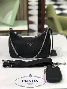 Sparkly Prada Bag, Prada Re Edition 2005, Prada Re Edition, Prada Nylon, Cross Body Bags, Timeless Handbag, Doha, Luxe Fashion, Nylon Bag