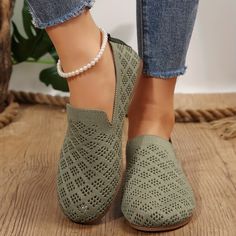 Closure:Slip-onToe Style:Round ToeSpecial Features:LightweightPattern:Solid colorAll-season:All-seasonType:BalletStrap Type:Ankle-strapPrinting Type:No PrintingStyle:CasualUpper Material:FabricInner Material:FabricInsole Material:man made materialsSole Material:PUItem ID:BJ121725 table { width: 100%; border-collapse: collapse; margin: 20px 0; } table, th, td { border: 1px solid black; } th, td { padding: 8px; text-align: center; } th { background-color: #f2f2f2; } Size Chart Women's Clothing Siz Green Synthetic Flats, Green Closed Toe Synthetic Flats, Non-slip Slip-on Flats, Casual Green Flats With Flat Heel, Non-slip Synthetic Flats, Green Comfortable Flats With Round Toe, Green Synthetic Slip-on Flats, Green Slip-on Synthetic Flats, Comfortable Green Slip-on Flats