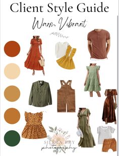 the client style guide for warm and vibrant clothes