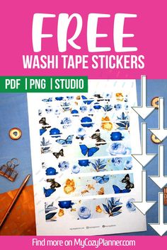 the free washi tape stickers are on display