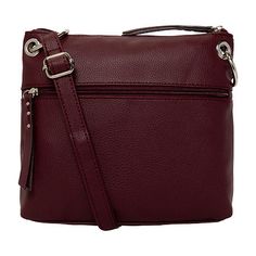 This women's Bodhi Mini crossbody bag by Rosetti is a chic everyday accessory. Made from durable materials, it features silver-tone hardware, the brand's moniker plate, multiple pockets for your essentials, a top zip closure, and an adjustable strap for a comfortable fit.Features: EmbroideredClosure Type: ZipperPockets: 1 Front Zip PocketMetal Color: Silver ToneMeasurements: 9 Height/InchesMax Strap Drop Length: 20 InchesBase Material: 100% PolyurethaneFabric Description: Faux LeatherLining Mat… Burgundy Crossbody Bag With Cell Phone Pocket, Burgundy Crossbody Shoulder Bag With Removable Pouch, Burgundy Travel Bag With Cell Phone Pocket, Burgundy Rectangular Bag With Cell Phone Pocket, Burgundy Crossbody Shoulder Bag With Cell Phone Pocket, Burgundy Crossbody Bag With Adjustable Strap, Burgundy Bag With Cell Phone Pocket For Everyday Use, Burgundy Shoulder Hobo Bag With Zipper Closure, Burgundy Bags With Zipper Pocket