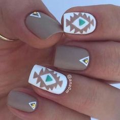 Country Nail Designs, Aztec Nail Designs, Horse Nails, Aztec Nails