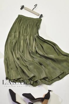 Lasaky - Elegant Pleated Maxi Dress with High Waist and Luxurious Sheen Summer Pleated Skirt, Midi Pleated Skirt, Long Midi Skirt, Womens Pleated Skirt, Satin Maxi Skirt, Umbrella Skirt, Long Midi, Pleated Maxi Dress, Pleated Maxi