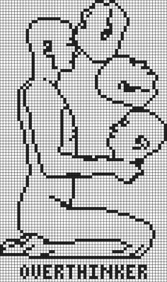 a black and white cross stitch pattern with an image of a dog holding a tennis racquet