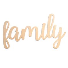 the word family spelled in wooden letters