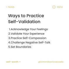 the five ways to practice self - validation