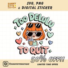 an advertisement for the sunny sunshine digital sticker contest, featuring a cartoon girl with sunglasses and