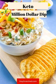 easy creamy million dollar dip with crackers on the side