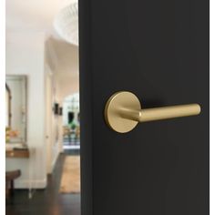 an open door with a handle on it in a living room or dining room area