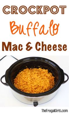 the crockpot buffalo mac and cheese is ready to be cooked in the slow cooker