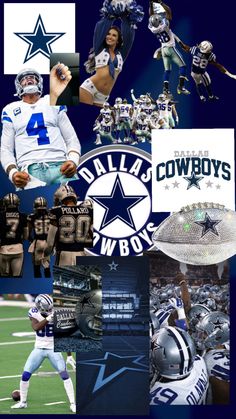 cowboys collage with football players and numbers