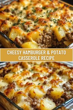 cheesy hamburger and potato casserole recipe