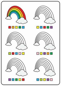 an image of rainbows and clouds coloring pages