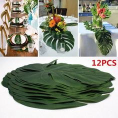 a collage of photos showing different types of flowers and greenery on the table