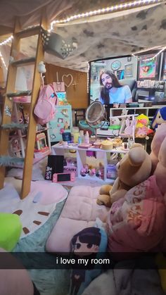 a room filled with lots of stuffed animals and toys