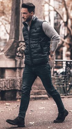 Best Winter Outfits Men, Winter Vest Outfits, Vinter Mode Outfits, Guys Fashion, Winter Dress Outfits, Trendy Winter, Winter Outfits Men, Instagram Outfits