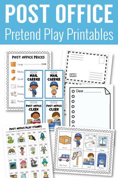 the post office pretend play printables with pictures and instructions to help kids learn how to