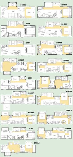 the floor plan for an rv that is parked in front of a building with lots of windows