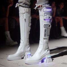 Cyberpunk Boots, Cybercore Clothes, Futuristic Boots, Cyberpunk Shoes, Alien Clothes, Futuristic Shoes