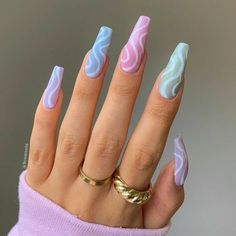 Coffin Shape Nails Designs Ideas, Funky Summer Acrylic Nails, Different Nail Art Designs, Acrylic Nails Coffin Spring, Spring Time Nails Acrylic, Spring Nails Coffin, Summer Nails Coffin, Spring Acrylic Nails, Simple Acrylic Nails