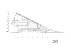 an architectural drawing shows the structure of a triangular building