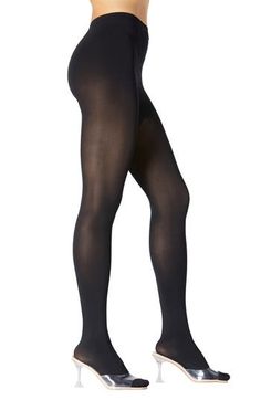 These opaque tights feature a premium handfeel that's smooth to the touch and has lots of stretch for everyday comfort. Polyamide/elastane Machine wash, line dry Imported Sleek Black Smoothing Tights, High Stretch Smoothing Black Tights, Sleek High Stretch Solid Color Legwear, Sleek Stretch Hosiery, Sleek High Stretch Solid Legwear, Sleek Black Elastane Tights, Sleek Smoothing Elastane Tights, Stretch Elastane Thigh-high Hosiery, Stretch Thigh-high Elastane Hosiery