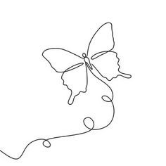 a single continuous line drawing of a butterfly on a white background with the word love written below it