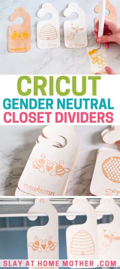 the instructions for how to make cricut gender neutral closet dividers are shown