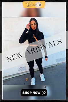 Women’s Suits Solid Long-sleeves Short Top + High-waist Skinny Pants Casual Outfits for Ladies Tracksuits Women Set Fall Workout Sets With Long Sleeves, Long Sleeve Jumpsuits And Rompers For Workout, Trendy High Stretch Long Sleeve Sets, Black Long Sleeve Workout Sets, Black High Stretch Long Sleeve Sets, Casual Outfits For Ladies, Ladies Tracksuits, Outfits For Ladies, Pants Casual