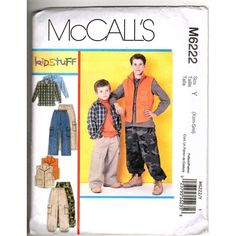 This Mccall's M6222 Uncut Sewing Pattern Provides Instructions For Creating Boys' Xs To S Shirts, Vests, And Cargo Pants. Perfect For Tailor-Made, Stylish Kidswear. Brand: Mccall's Uncut Sewing Pattern Size: Boys' Xs To S Includes: Shirt, Vest, Cargo Pants Kidstuff Sewing Pattern M6222 Boy's Size - Xsmall, Small Children's & Boys Shirt, Vest, And Pants Size: Xs To S Condition: New With Tags All Pieces Accounted For, Intact And Factory Folded With The Original Instructions. Envelope May Show Some Paper Child, Vest And Pants, Pocket Vest, Sewing Circles, Hem Pants, Pants Sewing Pattern, Shirt Vest, Mccalls Sewing Patterns, Boys Shirt