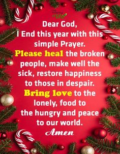 a christmas message with candy canes and ornaments