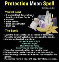 Moon Water Protection Spell, Spells For Beginners Love, Witchy Activities, Water Witchcraft, Wiccan Protection, Simple Spells, Spell Witchcraft, Full Moon Spells