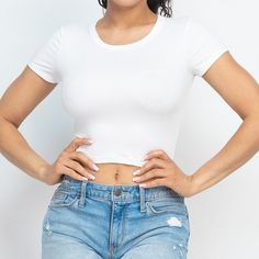 Perfect Basic To Build For Any Outfit! White Halter Crop Top, Gold Crop Top, Cropped White Tee, Madden Nyc, Lacey Tops, Pink Cheetah Print, Floral Corset, Racerback Top, Tie Crop Top