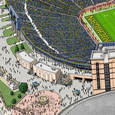 an artist's rendering of the stadium from above