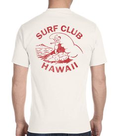 Surf Club Hawaii T-Shirt Surf Shop Shirts, Surf Club, White Graphic Tee, Shirt Design Inspiration, Vintage T Shirts, Outdoor Shirt, Vintage Casual, Dye T Shirt, Vintage Tshirts